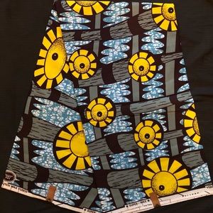 Yellow,Blue- African Print Fabric| 100% Wax Cot…